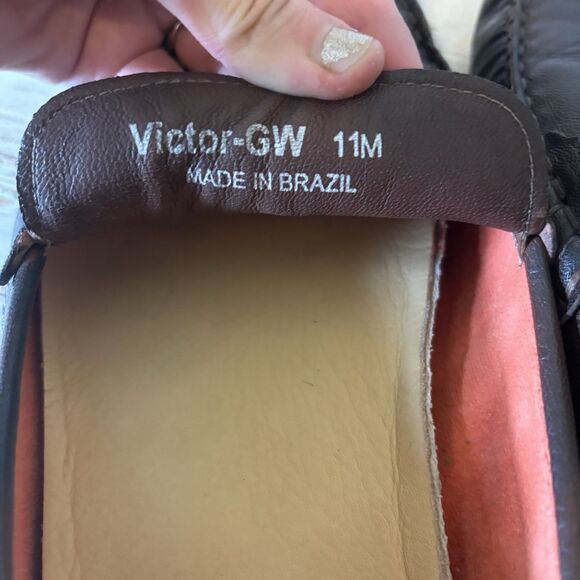 Donald Pliner Men’s 11 Victor Driver Loafers Shoes Brown Leather HorseBit Buckle - Picture 7 of 9